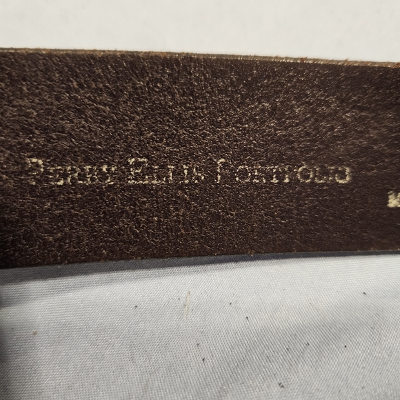 Perry Ellis men's dark brown leather belt - Picture 9 of 11